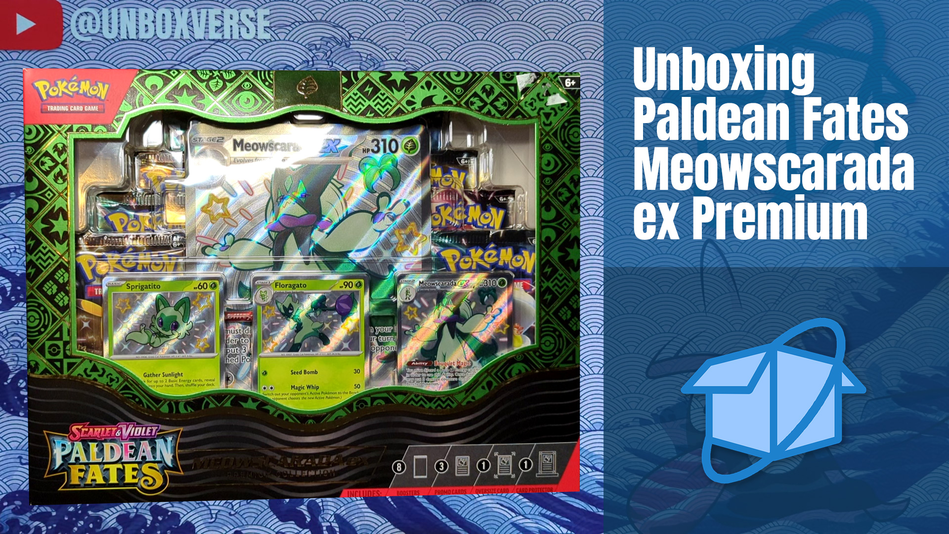Unboxing Pokémon TCG: Paldean Fates Meowscarada ex Premium Collection